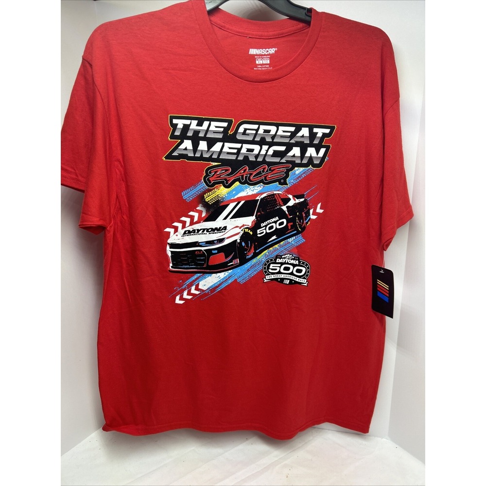 🔥🔥🔥NASCAR The Great American Race Men's XL T-shirt Red